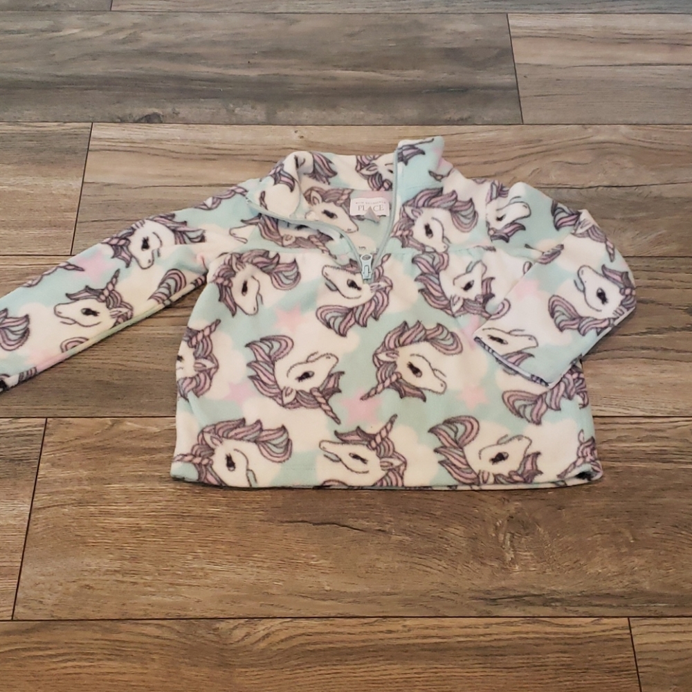 Unicorn printed fleece pullover